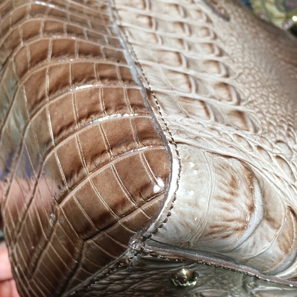 Brahmin Melbourne Large Tote Shoulder Handbag Gold Tone Hardware 18” Top - Picture 12 of 15